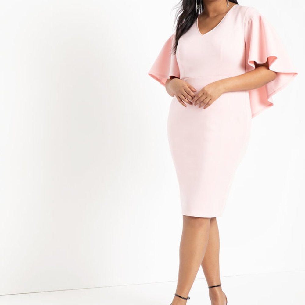 Eloquii Ruffle Cape Dress
